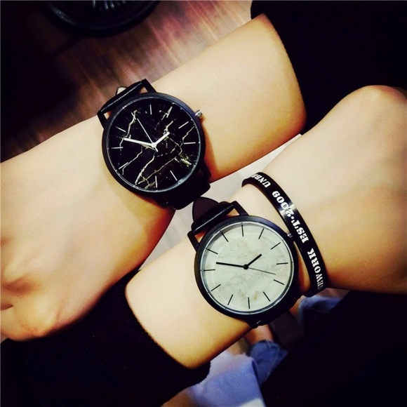 NEW Marble Unisex Leather Strap Watch - Picture 5 of 8